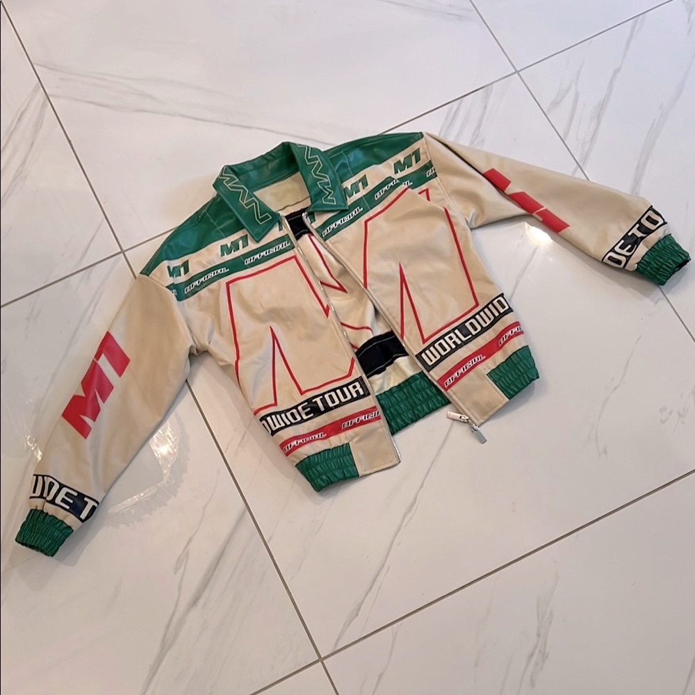 BoohooMan Boxy Pu Collared Varsity Bomber